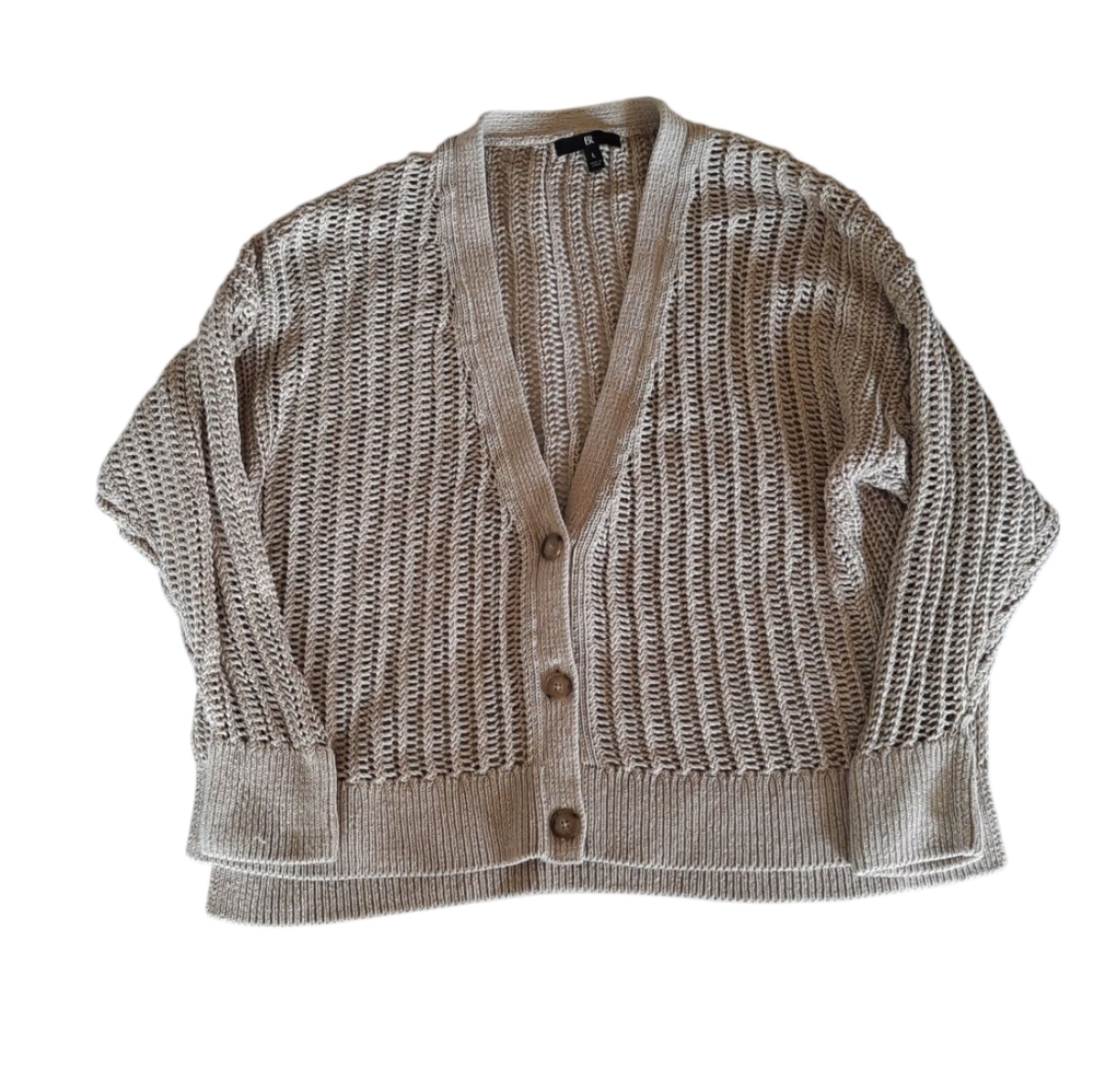 BR Loose Knit Button Cardigan 100% Cotton